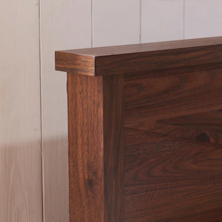 Argana Farmhouse Wood Bed Frame with Headboard and Sliding Barn Door Storage Cabinets