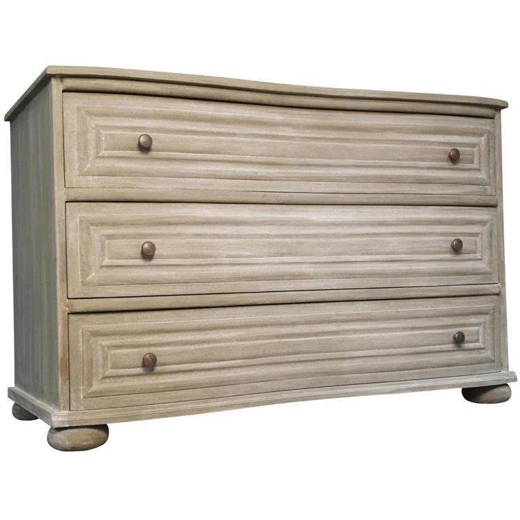 Noir Lauren Solid Wood 45'' W 3 - Drawer Dresser