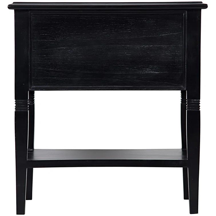 Luna 2 Drawer Nightstand - Hand Rubbed Black