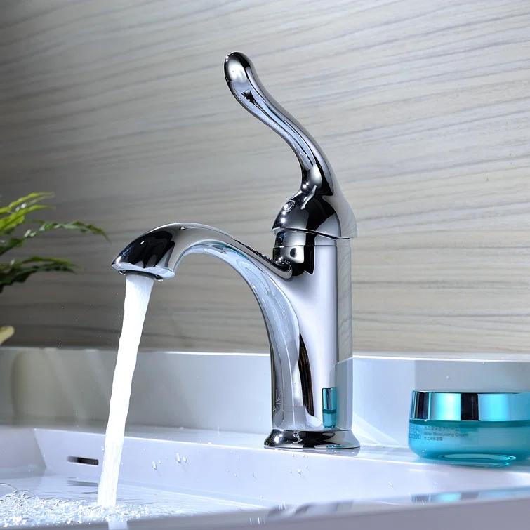 Arc Single-Hole Single-handle Bathroom Faucet with Drain Assembly