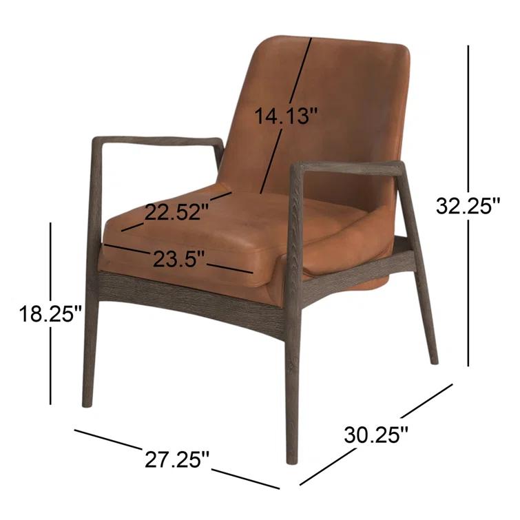 Ermine Genuine Leather Armchair