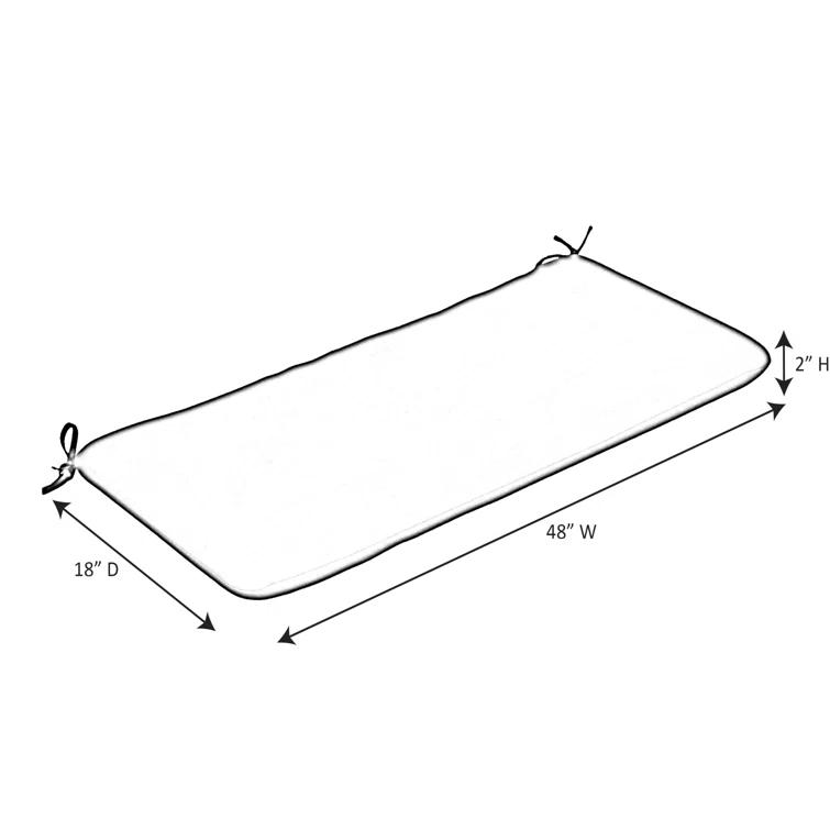 Wildon Home® Casual Cushion Sunbrella® Fabric 1-Piece Indoor/Outdoor Bench Cushion, 48"W x 18"L, Canvas Canvas