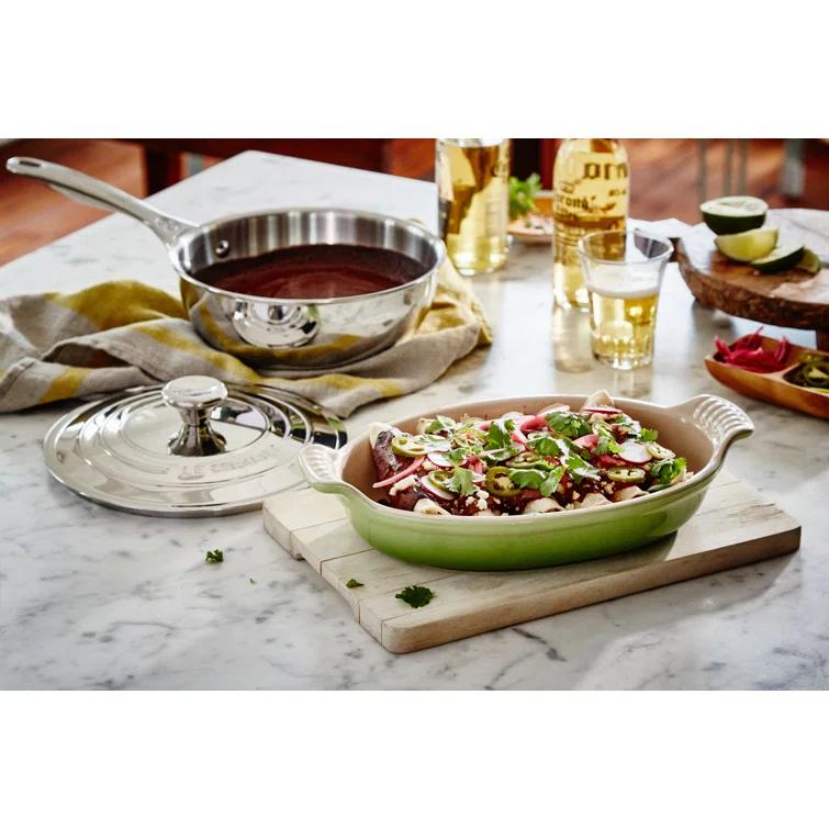 Le Creuset Stainless Steel Saucier Pan with Lid
