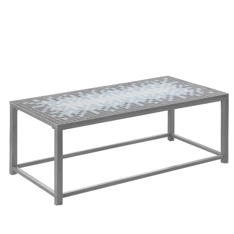 Wrought Studio™ Coffee Table, Accent, Cocktail, Rectangular, Living Room, 42" L, Metal, Tile