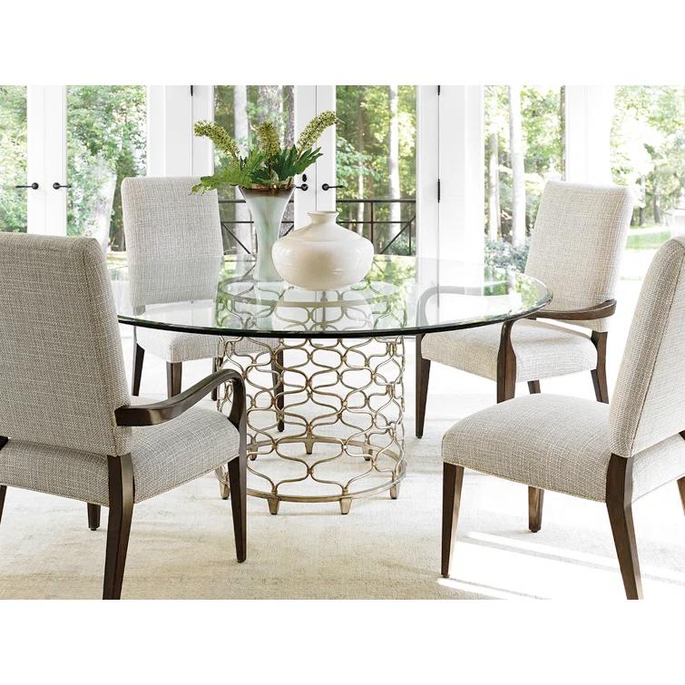 Laurel Canyon Bollinger Round Dining Table with Glass Top
