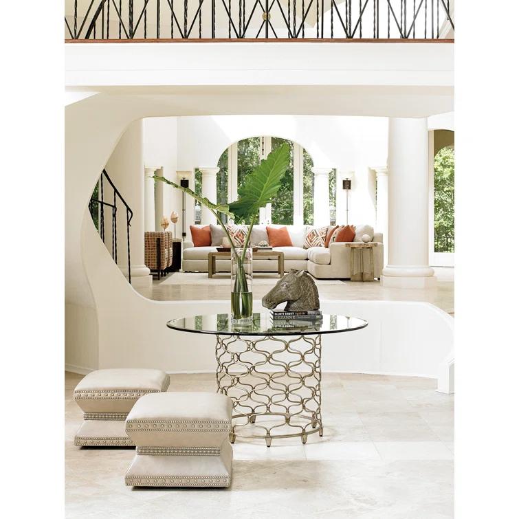 Laurel Canyon Bollinger Round Dining Table with Glass Top