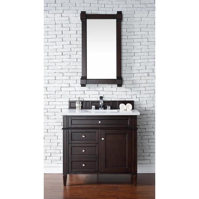 Burnished Mahogany Single Vanity with Satin Nickel Hardware
