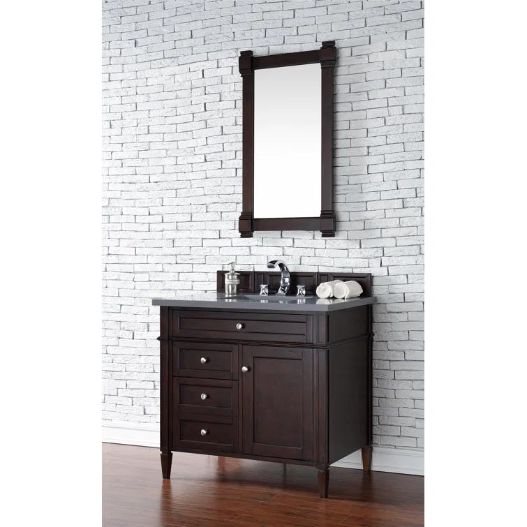 Burnished Mahogany Single Vanity with Satin Nickel Hardware