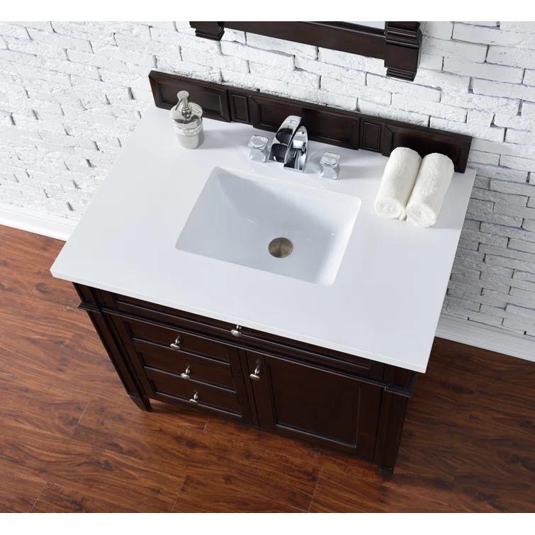 Burnished Mahogany Single Vanity with Satin Nickel Hardware
