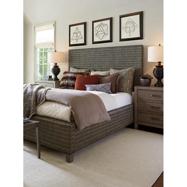 Gray Brown Transitional 3-Drawer Nightstand