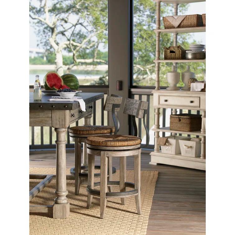 Lexington Twilight Bay Swivel Upholstered Counter Stool with Solid Wood Frame