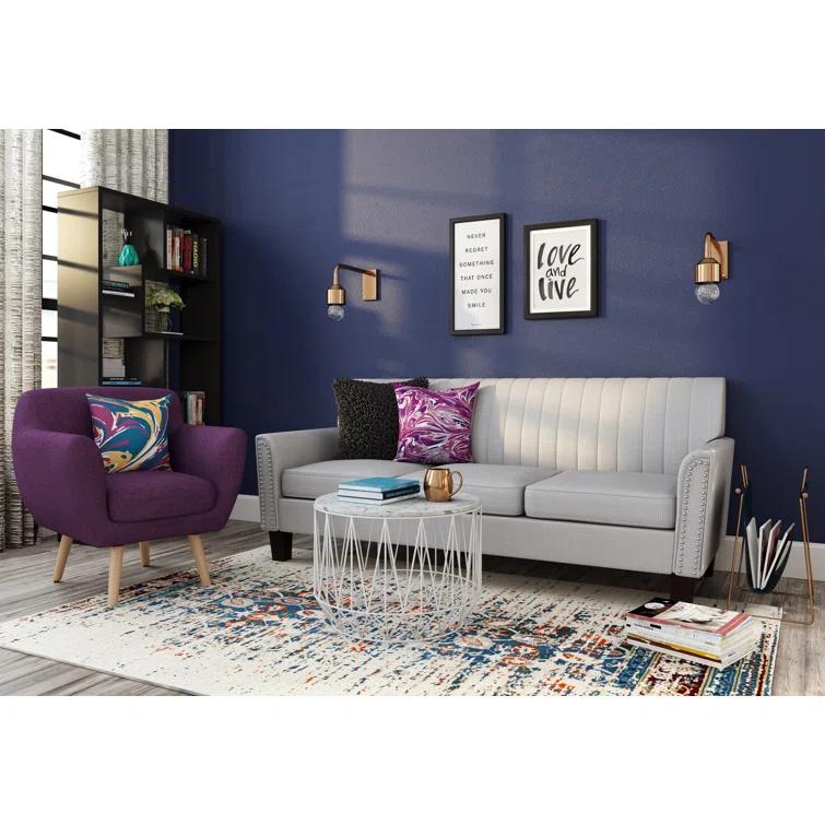 Hertzler Floral Ivory/Blue Area Rug