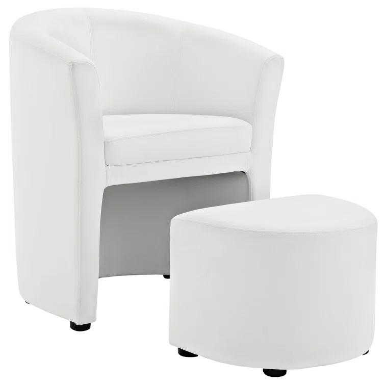Modway Divulge Modern Leatherette Armchair and Ottoman