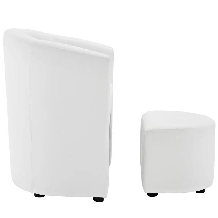 Modway Divulge Modern Leatherette Armchair and Ottoman