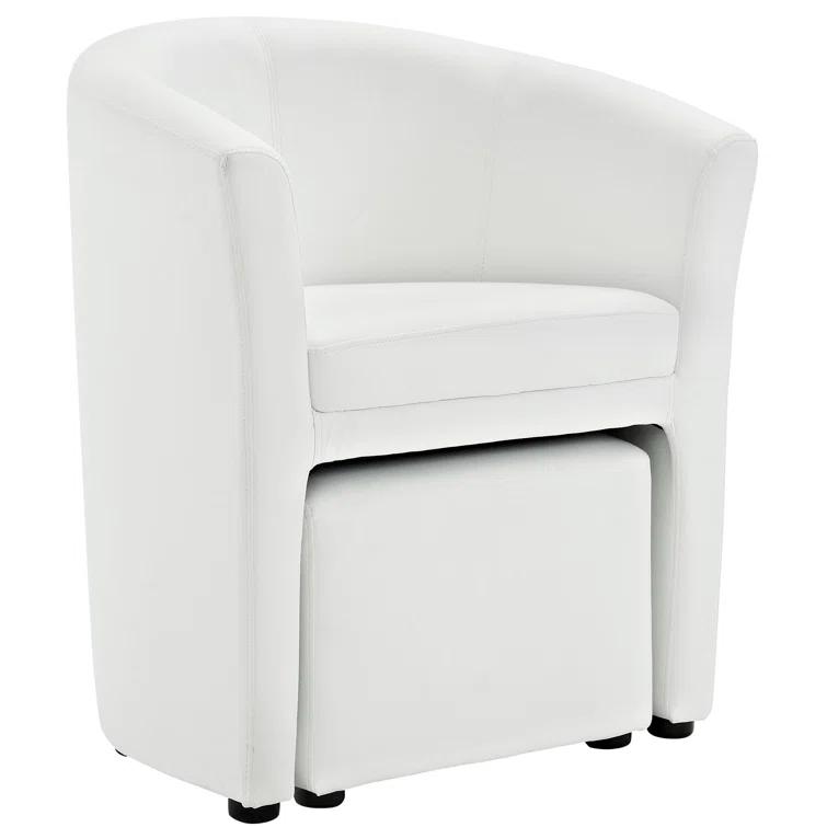 Modway Divulge Modern Leatherette Armchair and Ottoman