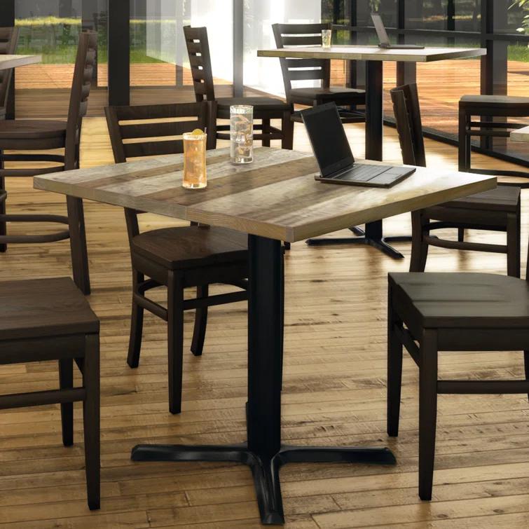Square Wood Breakroom Table
