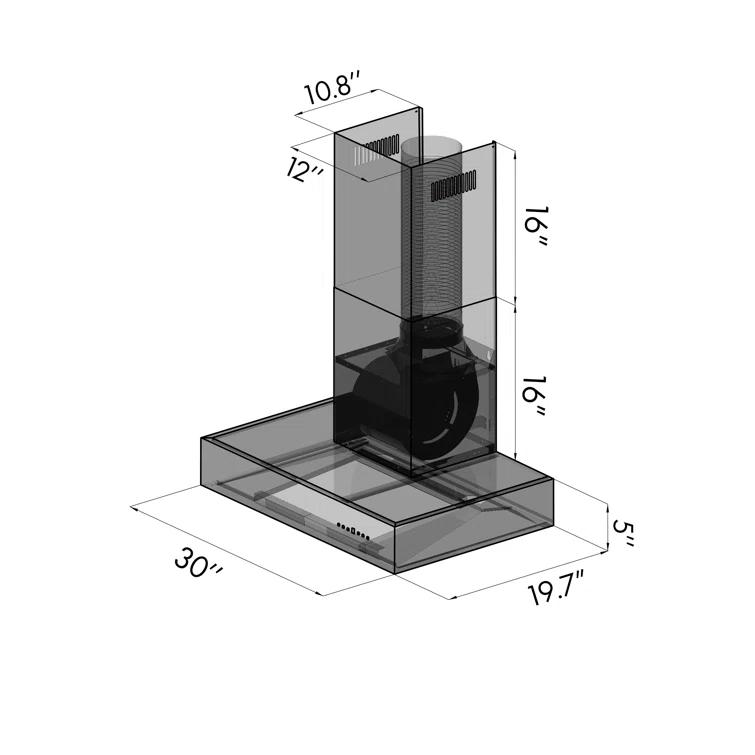 ZLINE ZLINE 36 in. Ducted Professional Wall Mount Range Hood in Stainless Steel (KECOM-36)