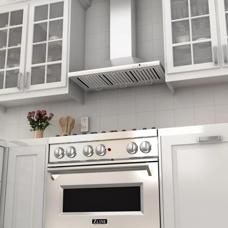 ZLINE 30 in. Convertible Vent Wall Mount Range Hood in Black Stainless Steel (BSKBN-30)