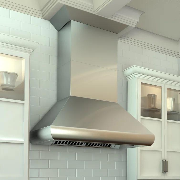 ZLINE ZLINE 36 in. Designer Series Satin Stainless Steel Convertible Vent Wall Mount Range Hood 8KBS-36