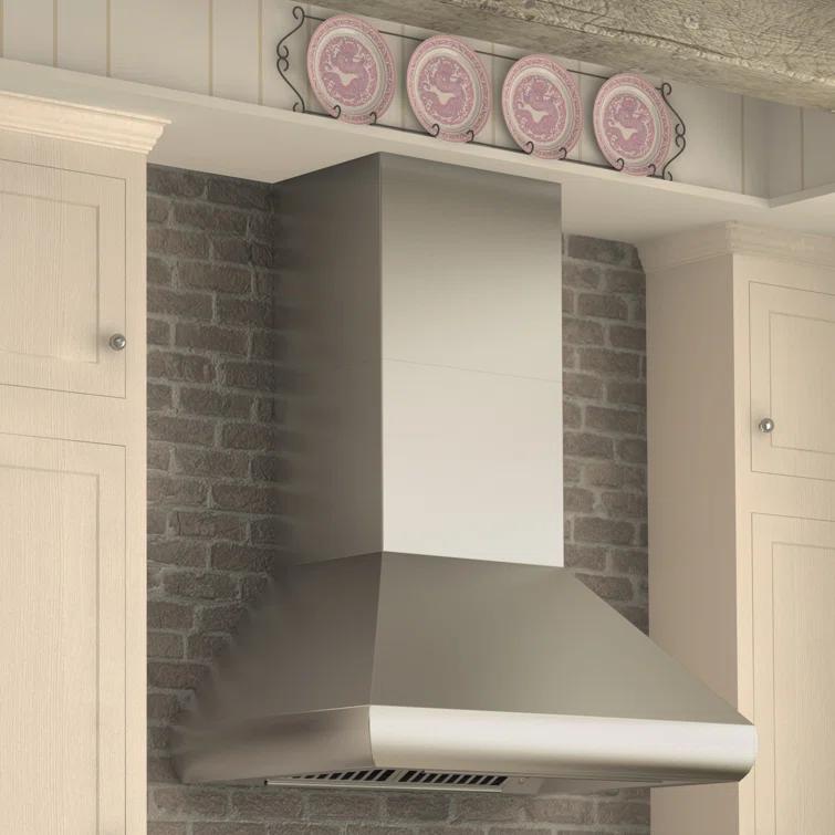 ZLINE ZLINE 36 in. Designer Series Satin Stainless Steel Convertible Vent Wall Mount Range Hood 8KBS-36