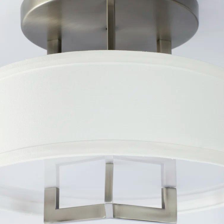 Hampton 3 - Light Shaded Drum Semi Flush Mount
