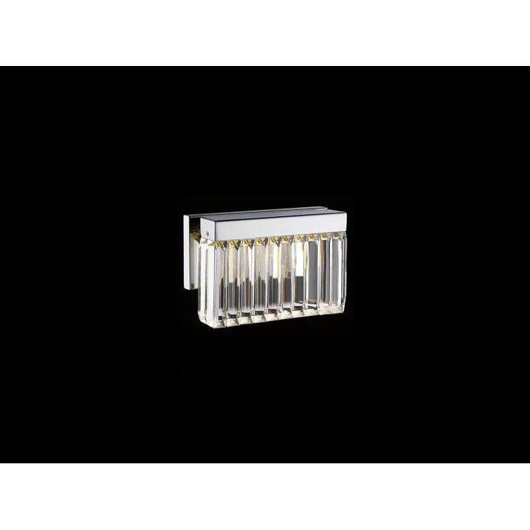 Polished Nickel Dimmable LED Wall Sconce with Clear Crystal