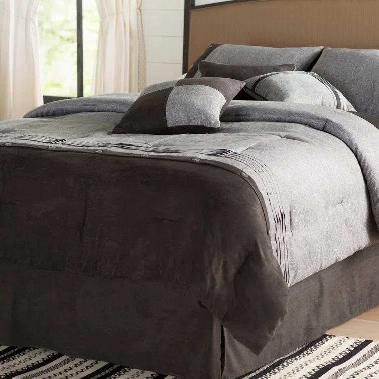 Madison Park Boone 7 Piece Faux Suede Comforter Set