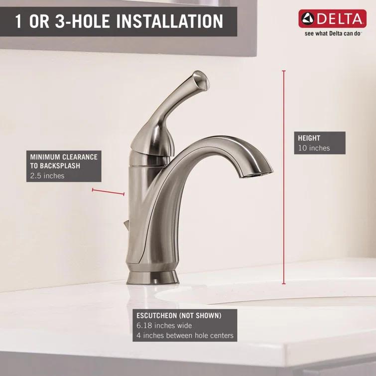 Haywood Single Hole Bathroom Faucet with Drain Assembly, Single Handle Bathroom Sink Faucet