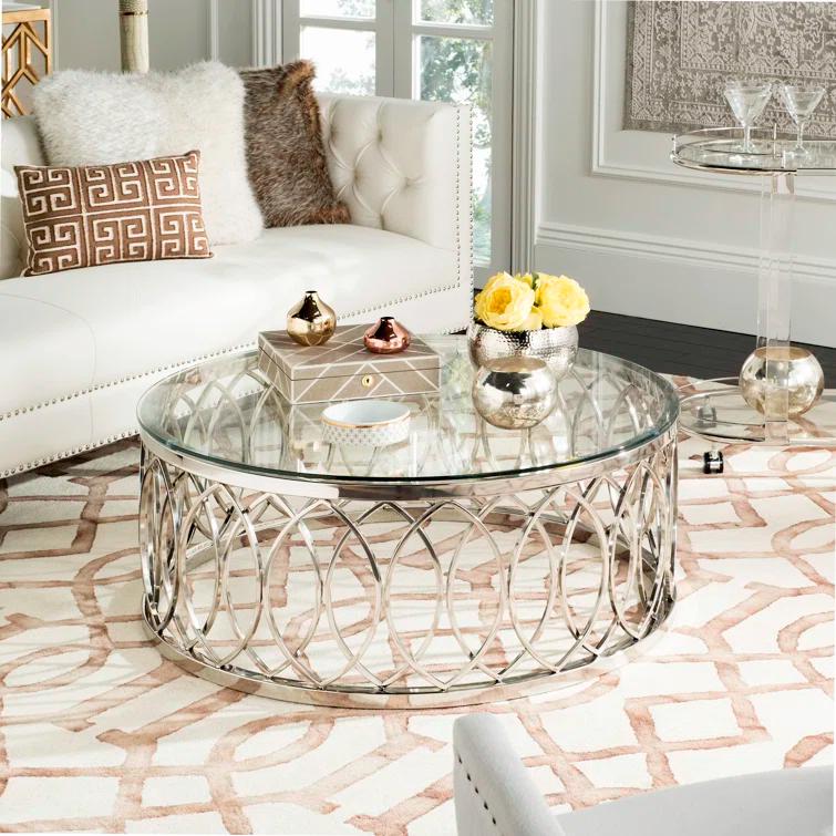 Lennon Acrylic Bar Trolley - Chrome - Safavieh