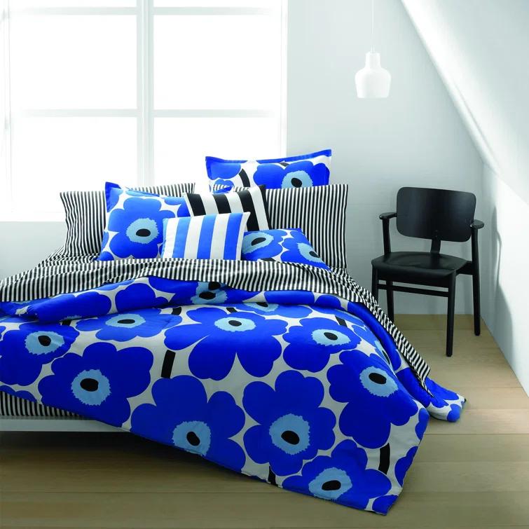 Marimekko Unikko Cotton Red Duvet Cover Set