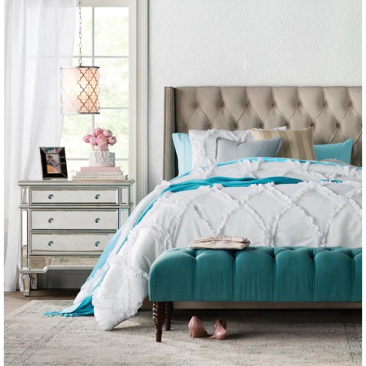 Annabel Upholstered Wingback Bed