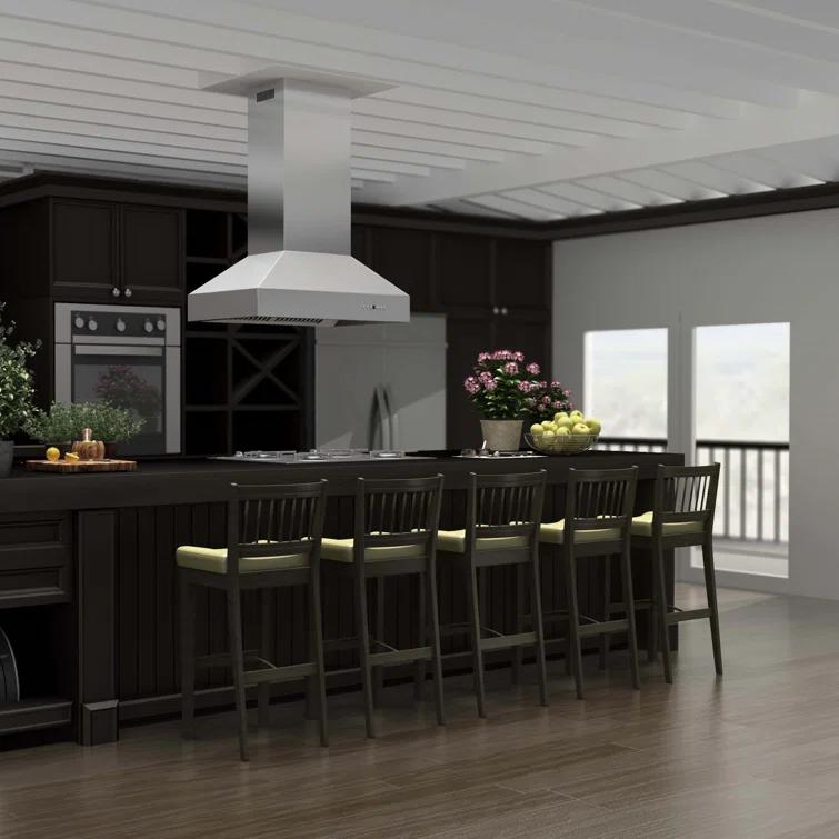 ZLINE 48 in. Ducted Isl& Mount Range Hood in Outdoor Approved Stainless Steel (697i-304-48)