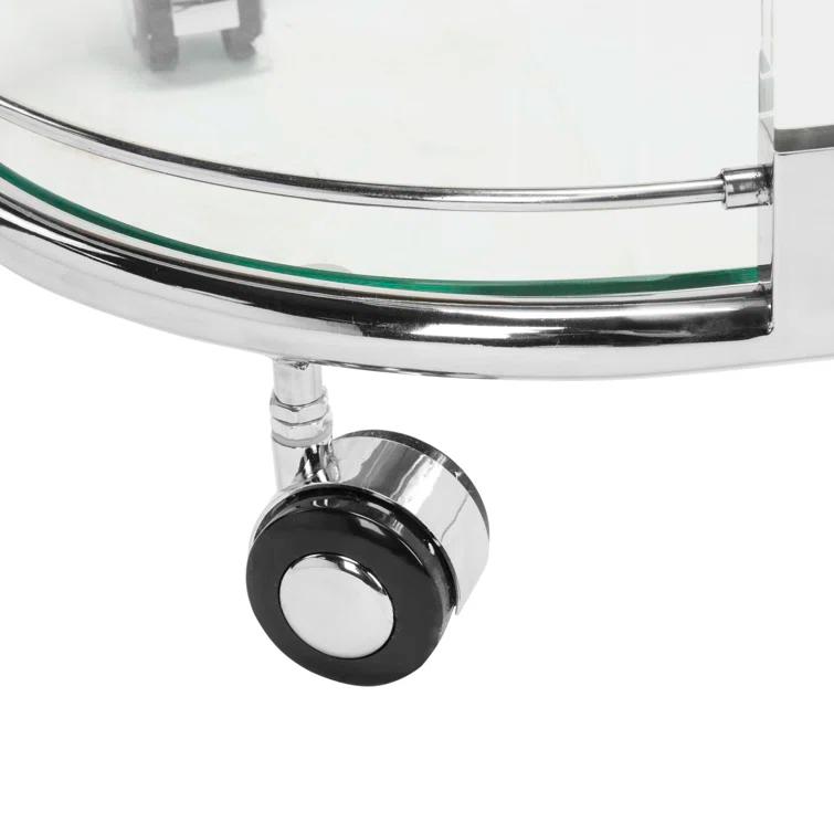 Lennon Acrylic Bar Trolley - Chrome - Safavieh