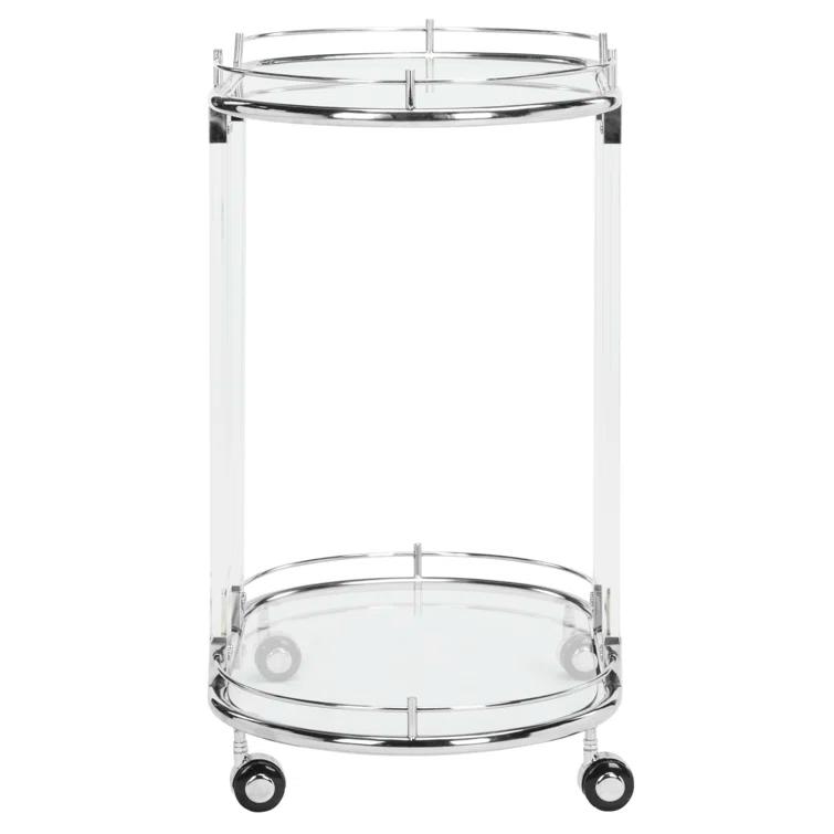 Lennon Acrylic Bar Trolley - Chrome - Safavieh