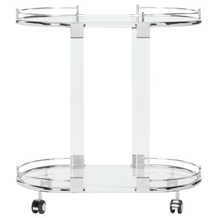 Lennon Acrylic Bar Trolley - Chrome - Safavieh