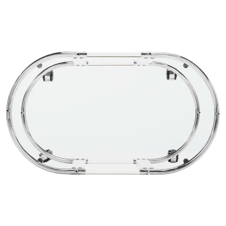 Lennon Acrylic Bar Trolley - Chrome - Safavieh