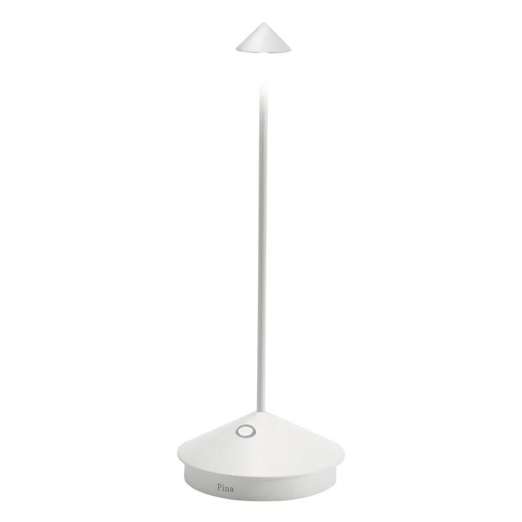 Pina Pro White Metal Table Lamp by Zafferano America 11.4"