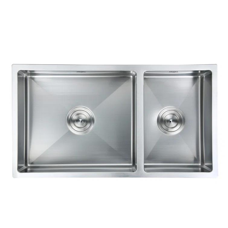 Prestige Series 32'' L Undermount Double Bowl Stainless Steel Kitchen Sink