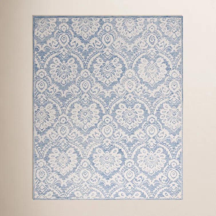 Tansy Handmade Wool Blue/Ivory Rug