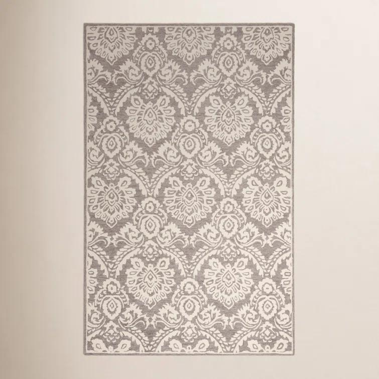 Tansy Handmade Wool Ivory/Gray Rug