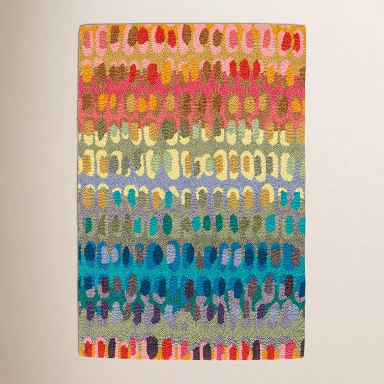Paint Chip Multi Hand Micro Hooked Wool Rug