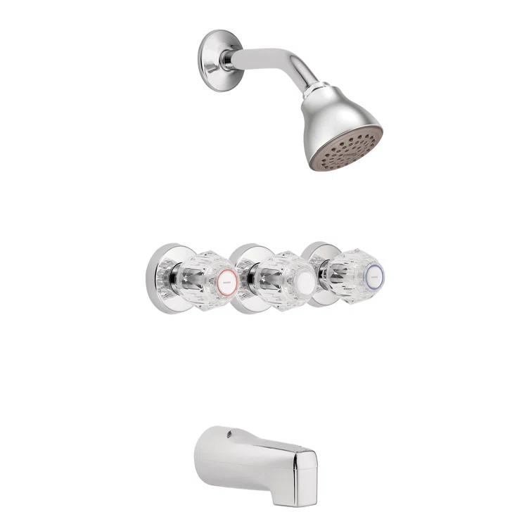 Moen Chateau Tub and Shower Faucet with Knob Handles 2995EP
