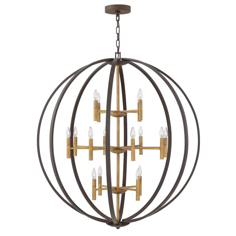 Hinkley Euclid 12 - Light Candle Style Globe Chandelier