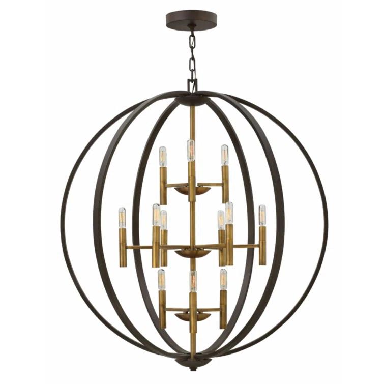Hinkley Euclid 12 - Light Candle Style Globe Chandelier