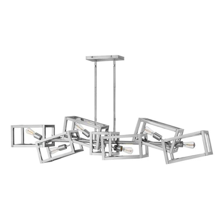 Ensemble Six Light Linear Geometric Square Chandelier