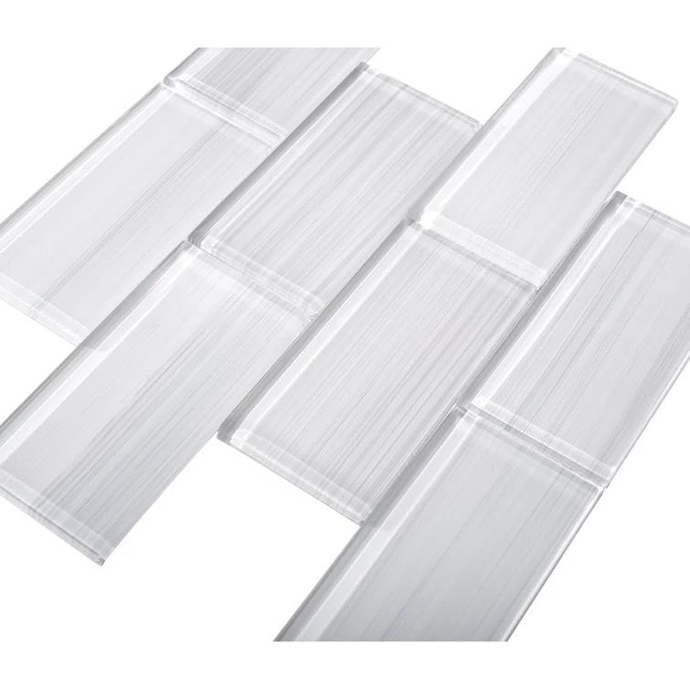 Premium Hand Painted 3" x 6" Straight Edge Glass Mosaic Subway Tile