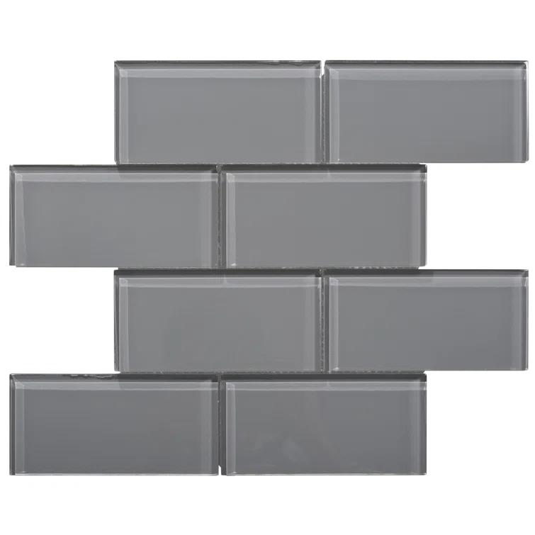 Premium 3" x 6" Straight Edge Glass Mosaic Subway Tile