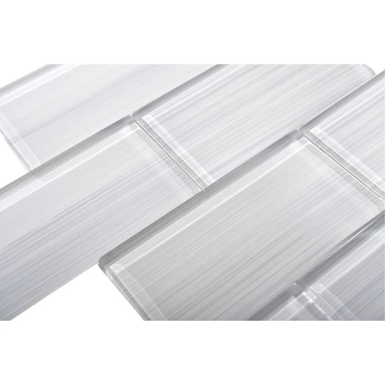 Premium Hand Painted 3" x 6" Straight Edge Glass Mosaic Subway Tile