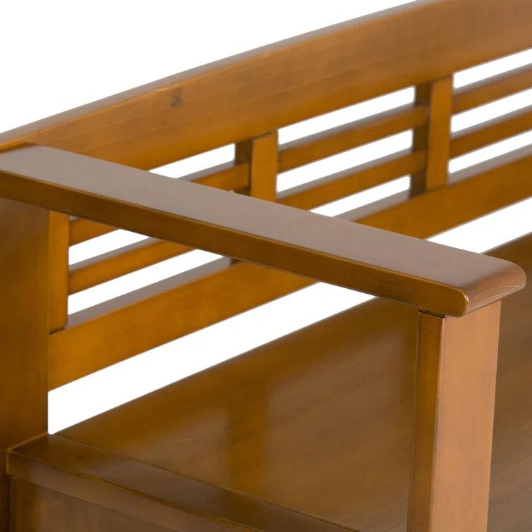 Simpli Home Adams Solid Wood Entryway Lift Top Storage Bench