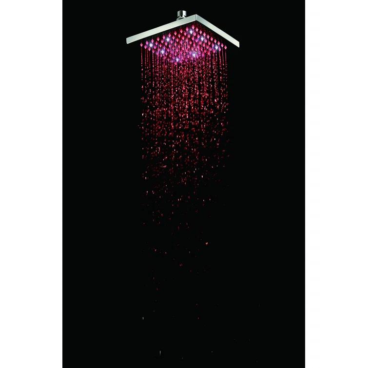 Alfi Brand Rain Fixed Shower Head 1.8 GPM GPM with Temperature-based LED LED8S-BN